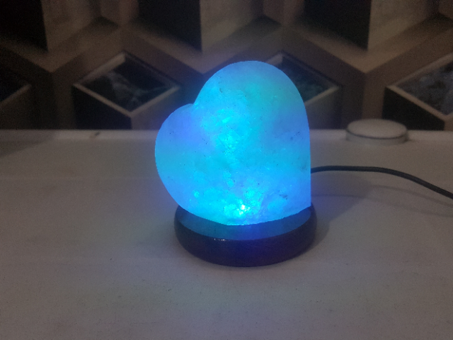 himalayan usb heart lamp (white) with light